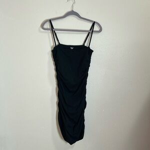 Aritzia Black Ruched Bodycon Mini Dress